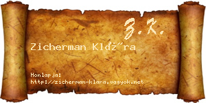 Zicherman Klára névjegykártya